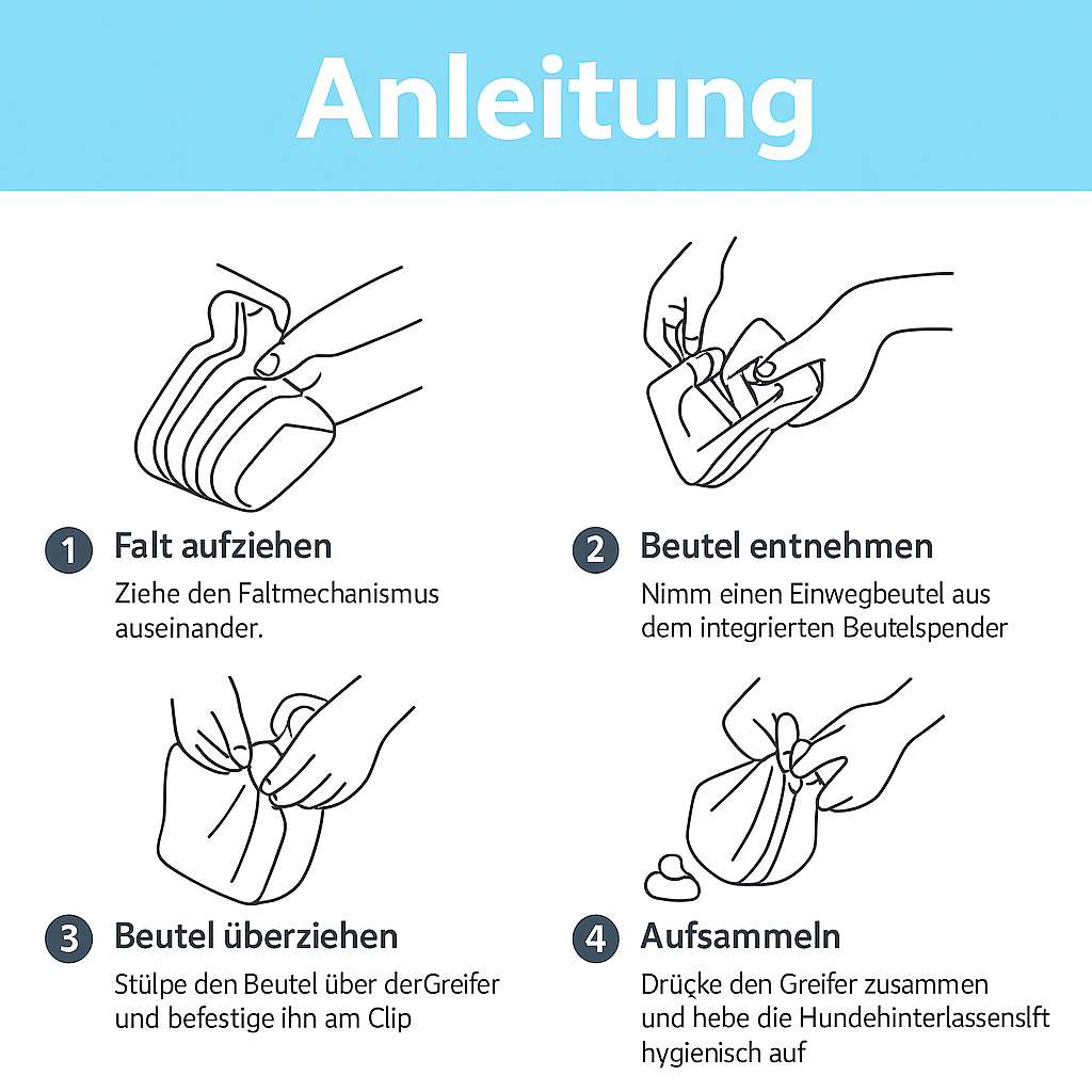 Faltbarer Hunde-Kotgreifer – Tragbar & Hygienisch